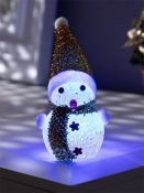 фигурка  светодиодная на батарейках «Золотистый снеговичок», 8 см, 1 LED, AG13х3, свечение мульти (RGB)