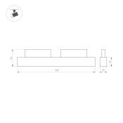 Трековый светильник  16W Белый теплый 033825 MAG-ORIENT-FLAT-L465 прямоугольник трековый черный DALI
