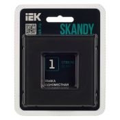 Рамка стеклянная 1 пост IEK SKANDY SK-M12-G-K53 SK-F21G графит