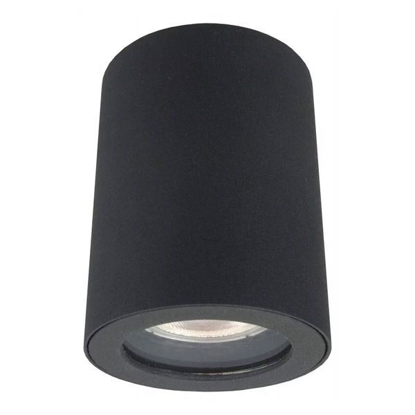 Накладной светильник DENKIRS без лампы FARUM DK3007-BK GU10 цилиндр черный IP44