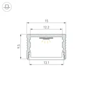 алюминиевый профиль S-LUX SL-SLIM15-H10-2000 ANOD 056888