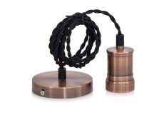 подвес Vintage 058-346 SUN-LUMEN RETRO1 E27 RED COPPER черный провод, с кольцом подвес Vintage 058-346 SUN-LUMEN RETRO1 E27 RED COPPER черный провод, с кольцом