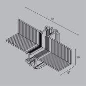 Коннектор угловой внутренний под шпаклевку встраиваемый Levity TRA184ICL-13B чёрный