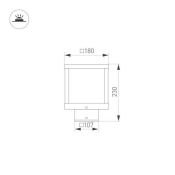 светильник 12W Белый теплый 021810 LGD-Path-Cub-H230B-12W 220V IP54 свет на 4 стороны прямоугольный стационарный черный