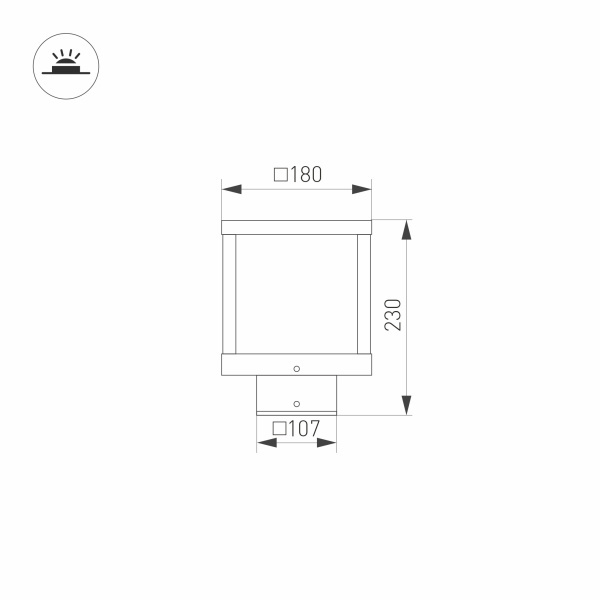 светильник 12W Белый теплый 021810 LGD-Path-Cub-H230B-12W 220V IP54 свет на 4 стороны прямоугольный стационарный черный