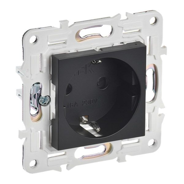 Штепсельная розетка встраиваемая IEK SKANDY 16А SK-R14-16-K02 SK-R04Bl с з/к без з/ш черный