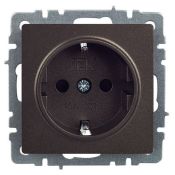 Штепсельная розетка встраиваемая IEK BRITE 16А BR-R14-16-K45 РС14-1-0-БрТ с з/к и шторками бронза