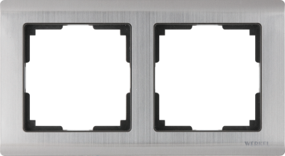 Рамка металлическая 2 поста WERKEL Metallic WL02-Frame-02 / W0021602  глянцевый никель