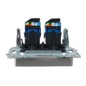 Розетка встраиваемая компьютерная двойная IEK BRITE BR-K20-2-K47 РК11-2-БрА RJ45 кат.6 алюминий