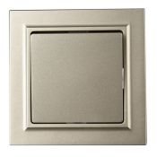 Выключатель встраиваемый одноклавишный IEK BRITE BR-V10-0-10-K37-F ВСР10-1-0-БрШ в сборе шампань