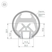 Архитектурный алюминиевый профиль KLUS POR-F-1000 ANOD 019181(1)