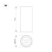 Накладной светильник   9W Белый дневной 052336 SP-GABI-SURFACE-R50-9W 60deg 220V IP40 цилиндр черный