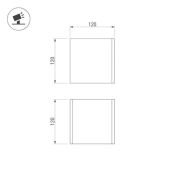 светильник  6W Белый теплый 061761 LGD-PERAN-WALL-S120x120 (WH, 0-80 deg) 220V IP65 накладной бежево-красный
