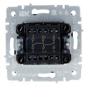 Выключатель встраиваемый двухклавишный проходной IEK BRITE BR-V22-0-10-K35 ВС10-2-6-БрМ маренго