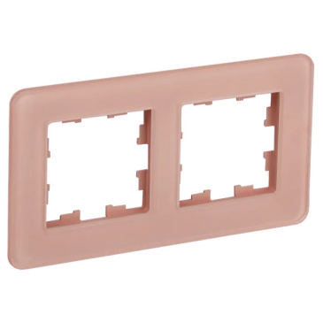 Рамка стеклянная 2 поста IEK BRITE BR-M22-G-41-K97РУ-2-2-Бр дымчатый RE