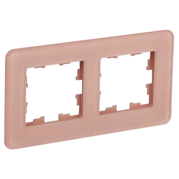 Рамка стеклянная 2 поста IEK BRITE BR-M22-G-41-K97РУ-2-2-Бр дымчатый RE