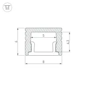 алюминиевый профиль S-LUX SL-MINI-8-H6-2000 ANOD 059124