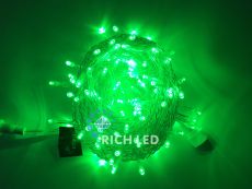 гирлянда НИТЬ Зеленый RL-S10C-220V-T/G, прозрачный провод 10 м., соединяемая, 220V, 100 Led, IP54, статика