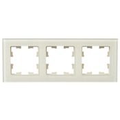 Рамка стеклянная 3 поста IEK BRITE BR-M32-G-K10 РУ-3-2-БрВа ванильный