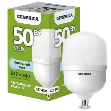 светодиодная лампа цилиндр HP Белый дневной 50W LL-HP-50-230-40-E27-E40-G GENERICA