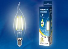 светодиодная лампа свеча на ветру Белый теплый  5W UL-00002863 LED-CW35-5W/WW/E14/CL/DIM GLA01TR  Диммируемая AIR