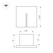 светильник  3W Белый теплый 050877 LT-TIE-S100 220V квадратный встраиваемый серый