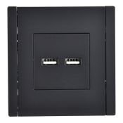 Розетка встраиваемая USB IEK FORTE&PIANO A+A 3,1А FP-U21-D31-K02 FP149 черный
