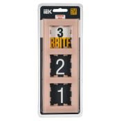 Рамка стеклянная 3 поста IEK BRITE BR-M32-G-31-K96 РУ-3-2-БрП персиковый матовый