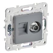 Розетка встраиваемая комбинированная IEK SKANDY SK-AK20-1-K03 SK-A14Gr TV+RJ45 кат.5E серый Розетка встраиваемая комбинированная IEK SKANDY SK-AK20-1-K03 SK-A14Gr TV+RJ45 кат.5E серый