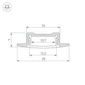 алюминиевый профиль S-LUX SL-SLIM-H7-F25-2000 ANOD 023717