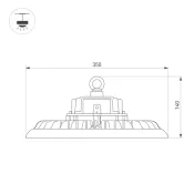 Подвесной светильник 200W Белый 052870 SP-ARIVA-MOTION-R350-200W White5000 (BK, 60 deg, 230V) IP65 с датчиком движения черный