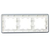 Рамка стеклянная 3 поста IEK BRITE BR-M32-G-41-K01 РУ-3-2-Бр белый RE