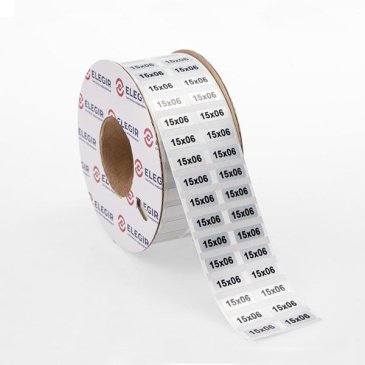 Металлизированная наклейка NPT-15х06, матовый алюминий, для принтеров: RT200, RT230, 6000 шт. в упаковке