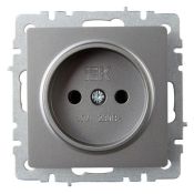 Штепсельная розетка встраиваемая IEK BRITE 10А BR-R10-10-K46 С10-1-0-БрС без з/к и шторками сталь