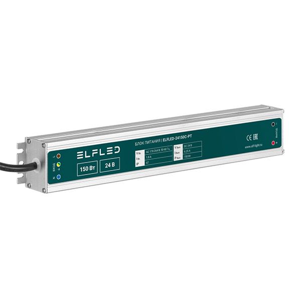 Блок питания (AC-DC) 24V 150W ELFLED-24150С-PT  герм IP67  металл