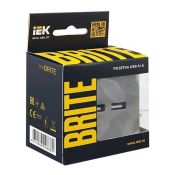 Розетка встраиваемая USB IEK BRITE A+A 3,1А BR-U21-D31-K46 РЮ10-1-БрС сталь