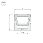 Архитектурный силиконовый профиль WPH-FLEX-1616-TOP-S11-50m WHITE 040832