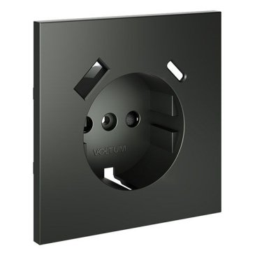 Накладка для розетки с заземлением и защитными шторками с USB A+C S70 титан