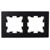 Рамка стеклянная 2 поста IEK BRITE BR-M22-G-31-K02 РУ-2-2-Бр черный матовый