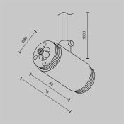 Прямой коннектор для системы Shelf с вводом питания CA013IC-P-B чёрный