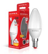 светодиодная лампа свеча Белый дневной  5W Supra SL-LED-ECO-CN-5W/4000/E14-N 10224 Уценка!!!