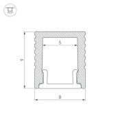 алюминиевый профиль S-LUX SL-MINI-8-2000 ANOD BLACK  030514