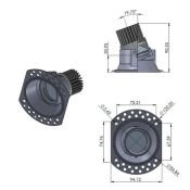 Встраиваемый светильник без лампы HOKASU FocusSpin Edgeless (MR16/GU10) - White круглый белый