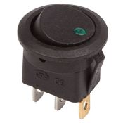 Переключатель RWB-215 off-on, 20А, 12V, черный с зеленой подсветкой Переключатель RWB-215 off-on, 20А, 12V, черный с зеленой подсветкой