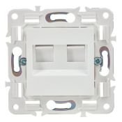 Розетка встраиваемая компьютерная двойная IEK SKANDY SK-K20-1-K01 SK-K03W RJ45 кат.5E арктический белый