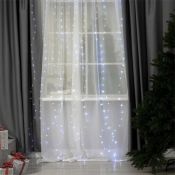 гирлянда ЗАНАВЕС Белый серебристая нить, с пультом, 2,8х3 м, 300 LED