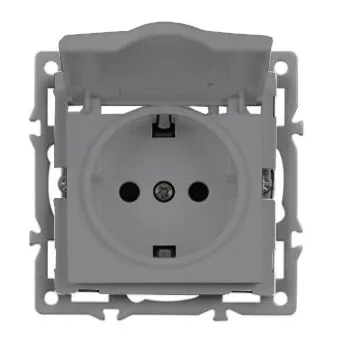 Штепсельная розетка встраиваемая Arlight SCT-MCP-PL-GR 16А 043747 с/з с крышкой серая IP44