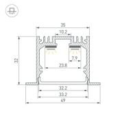 алюминиевый профиль S-LUX SL-LINIA49-F-2000 ANOD (BY) 059797