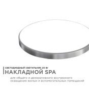 Накладной светильник  20W Белый дневной 18-143 SPA 250х30мм круглый накладной серебро IP54