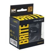 Розетка встраиваемая USB IEK BRITE A+C 18Вт BR-U22-018-K53 РЮ11-1-БрГ графит